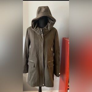 Calvin Klein Hooded Utility Jacket in Olive